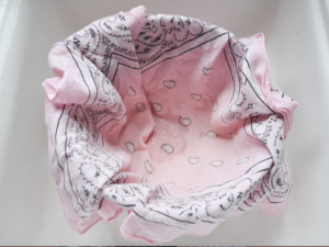 handkerchief in a bowl as a nut milk bag alternative 